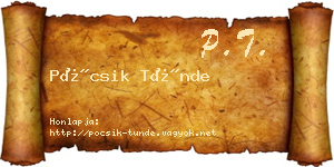 Pócsik Tünde névjegykártya